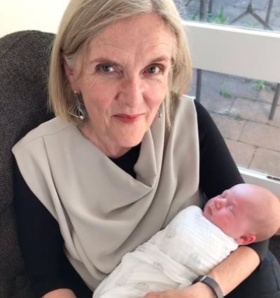 Peter Manning's ex-spouse Jenny Brockie with their granddaughter Matilda